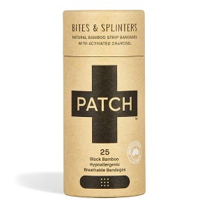 PATCH Adhesive Strips with Charcoal, Rayon from Bamboo, 25 Count, 3 Packs, 75 Total - 1 of 4