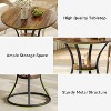 Tribesigns Round Dining Table for 2-4, 31.5" Farmhouse Kitchen Dining Room Table with Storage & Metal Base, Tables Space Saving for Room,Brown - 4 of 4