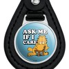 Garfield Ask Me If I Care Black Leather Keychain - 3 of 4