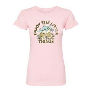 Women's - Star Wars - The Mandalorian Enjoy The Little Things Fitted Graphic T-Shirt - 1 of 2