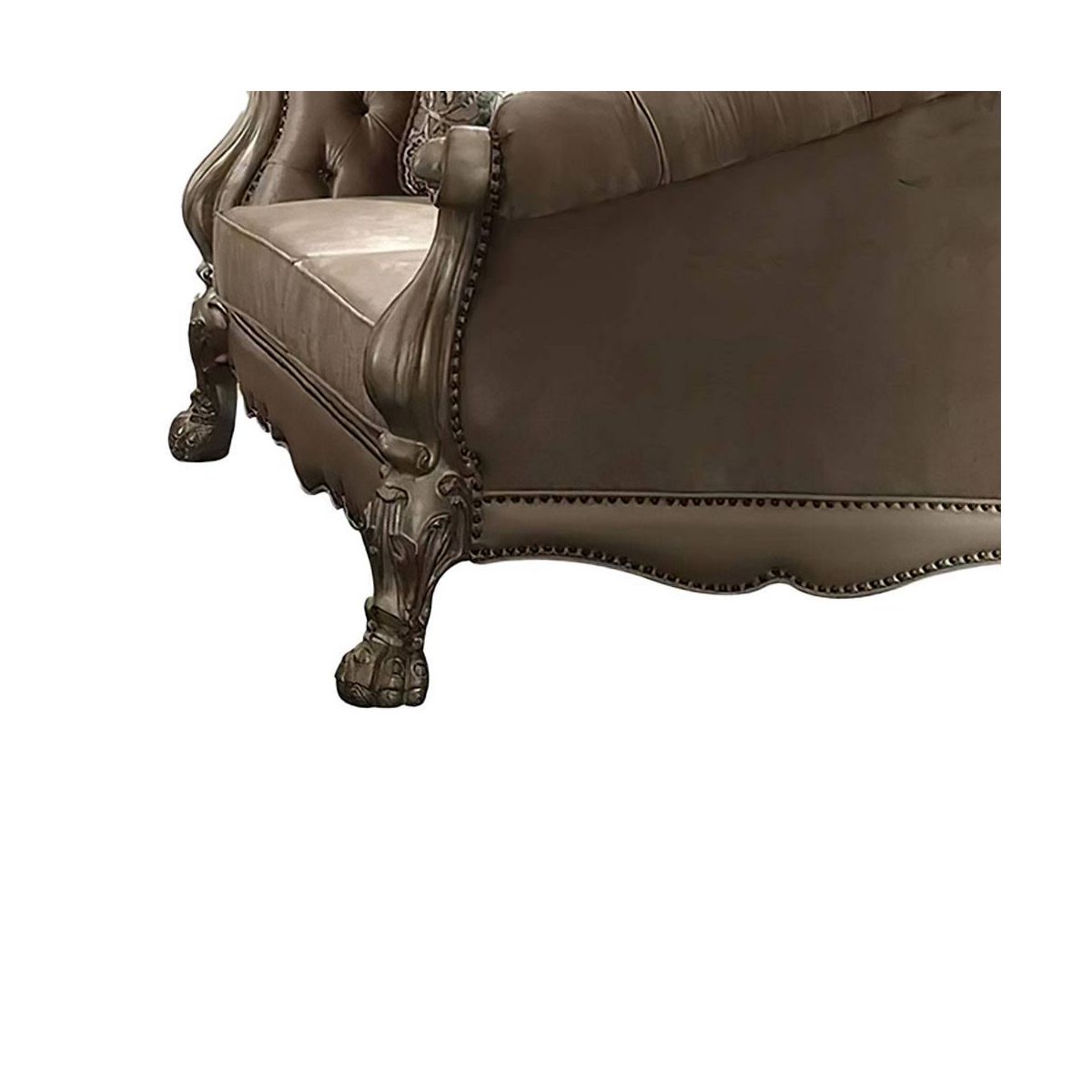 Acme Furniture Dresden Sofa Bone Velvet/Gold Patina Finish - thumbnail 2