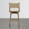 Spruce&Spring Upholstered Swivel Braid Barstool with Wood Frame Set of 2, Natural, - 4 of 4