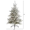 Nearly Natural 5-ft Flocked West Virginia Spruce Artificial Christmas Tree with 200 Clear Lights and 604 Bendable Branches - 2 of 4