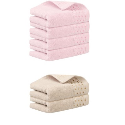 Unique Bargains Embroidery Pattern Cotton Hand Towels for Bathroom 14" x 30"