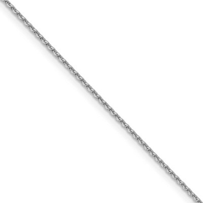 Black Bow Jewelry 1.25mm 14k White Gold Diamond Cut Oval Open Cable Necklace Chain