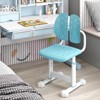 Costway Kids Desk Chair with Adaptive Double Backrest, Adjustable Height, Breathable Seat Gray/Blue/Pink - 4 of 4