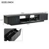 86.6" Modern TV Stand with Fluted Glass Doors and LED Light for TVs Up to 95'', Media Console for Living Room-3irtyhousy - 4 of 4