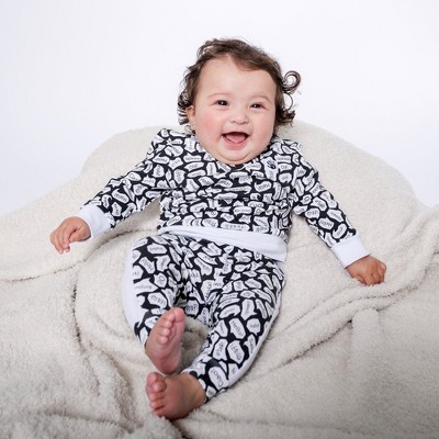 Image of Mixed Up Clothing Baby Crewneck Sweatshirt and Jogger Pant Set Black/White/Hello - 3-6 Months