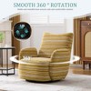 ORRD Modern 360° Swivel Lounge Chair with Striped Fabric, Metal Base Accent Chair for Living Room & Bedroom,Red - 2 of 4