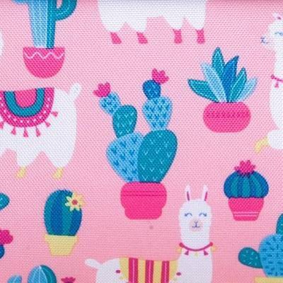 llamas and cactus pink
