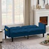 TiramisuBest Velvet Futon Couch, Convertible Folding Sofa Bed, Tufted Couch for Apartment, Space-Saving Design, Black - 4 of 4