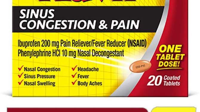 Advil Sinus Congestion & Pain Relief Tablets - Ibuprofen (NSAID) - 20ct, 2 of 12, play video