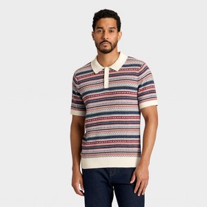 Men's Short Sleeve Fair Isle Sweater - Goodfellow & Co™ Cream - 1 of 3