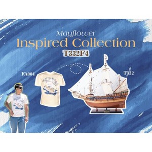 Majestic Mayflower Combo – 30in – Model Ship and Graphic T-Shirt By Old Modern Handicrafts - 1 of 4