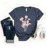 S.W.Smiley Pink Flower Silohuette - Women's Short Sleeve Graphic T-Shirt - 2 of 4