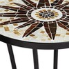 Teal Island Designs Rustic Black Round Outdoor Accent Side Tables 14" Wide Set of 2 Brown Mosaic Tabletop for Front Porch Patio Home House - 3 of 4