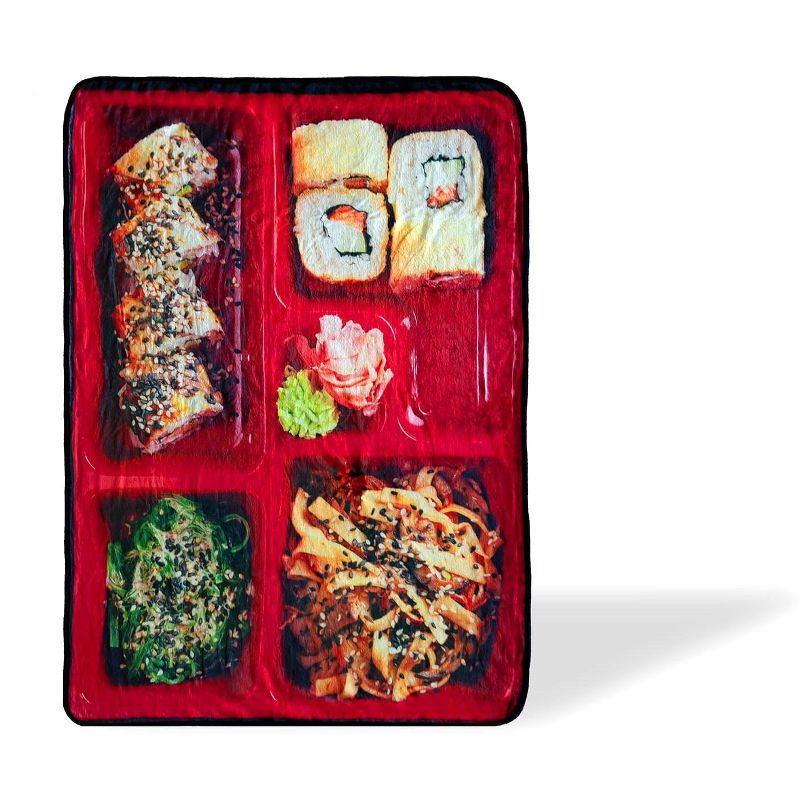 Just Funky Japanese Bento Box Large Fleece Throw Blanket | Food Blankets | 60 x 45 Inches, 1 of 8