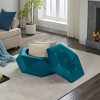 Whisen Velvet Polygon Ottoman, Spacious Storage, Diamond Tufted & Multi-Functional Comfort - 2 of 4