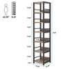 Resenkos Bookshelf, Bookcase Standing Shelf Unts,6-Tier Corner Shelf, Narrow Etagere Bookshelf Storage Rack,Rustic - 2 of 4