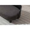 Gulches Scandinavian Style Small and Medium-sized Dogs Pet Sofa with Solid Wood Legs, Curved Black Wood Back, Velvet Cushion in Dark Gray - 3 of 4
