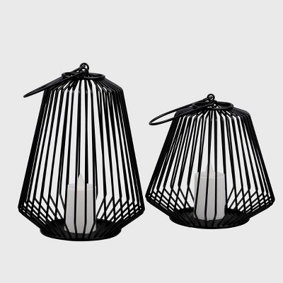 2ct Wire Lanterns Black - Bullseye's Playground™