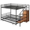 TiramisuBest Twin Over Full Metal Bunk Bed with Drawer and Lateral Storage Ladder and Wardrobe - 4 of 4