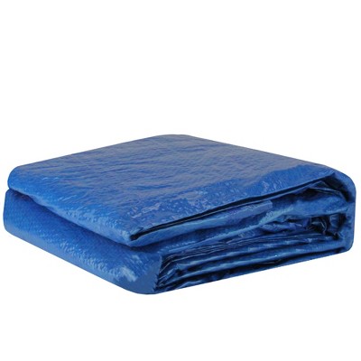 Pool Central Apertured Round Swimming Pool Cover with Rope Ties 18' - Blue