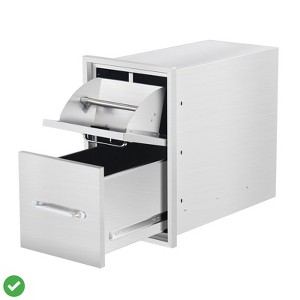 Outdoor Kitchen Drawers w/ Paper Towel Holder 13" W x 20.5" H x 23" D/16" W x 21" H x 23" D Triple BBQ - 1 of 4