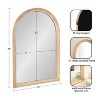 Kate & Laurel All Things Decor 24"X36" Hatherleigh Arch Wood Wall Mirror Natural - 2 of 4