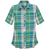 Collections Etc Bright Plaid Short Sleeve Shirt - 3 of 4