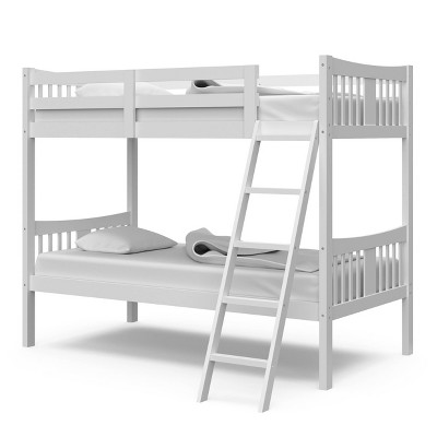 white wood bunk bed