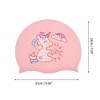 Unique Bargains Kid's Silicone Rainbow Horses Swim Cap Light Pink 1 Pc - 4 of 4