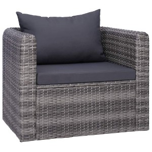 vidaXL Classy Gray Patio Chair- Suitable for Outdoor Use, Easy Assembly, Poly Rattan & Steel Frame - 1 of 4