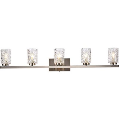 Elegant Lighting Cassie 5 lights bath sconce in satin nickel with clear shade