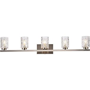 Elegant Lighting Cassie 5 lights bath sconce in satin nickel with clear shade - 1 of 4