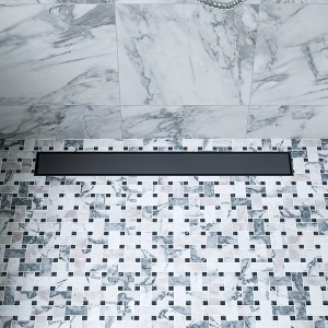 ALFI 24 Inches Black Matte Stainless Steel Linear Shower Drain with Solid Cover - 1 of 4