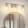 DORESshop 22 in. 3-Light Brushed Nickel Bathroom Vanity Light with Textured Glass Shades, Modern Wall Sconce for Vanity, Mirror - 2 of 4