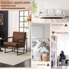 Beautyolove Mid Century Modern Brown Faux Leather Accent Chair Armchair with Tufted Cushion and Metal Frame - 4 of 4