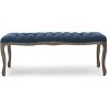 Okak Plush Comfort Ottoman Bench with Luxury Tufted Upholstered, Wooden Legs, Extra Long Footrest Stool for Bedroom,Entryway,Hallway, Navy Blue - 2 of 2