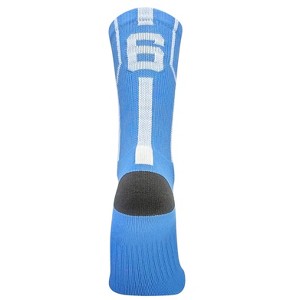 Mk Socks Player ID Jersey Number SINGLE Crew Sock - Columbia Blue, White - 1 of 1