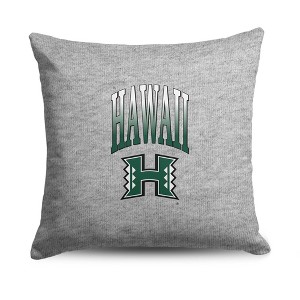 NCAA Hawaii Rainbow Warriors 16" Heather Gray Sweatshirt Pillow - 1 of 4