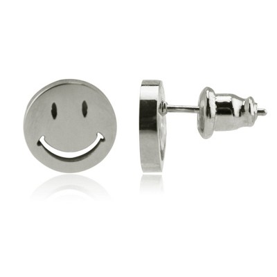 Slate by Rebl Smiley Face Stud Earrings, 9mm
