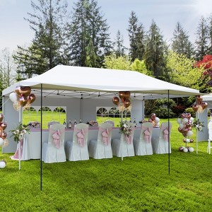 10x20 Pop Up Canopy Tent, for Parties with Roller Bag, with 6 Removable Sidewalls, Upgraded Thickened Legs, 6 Sand Bags - 1 of 4