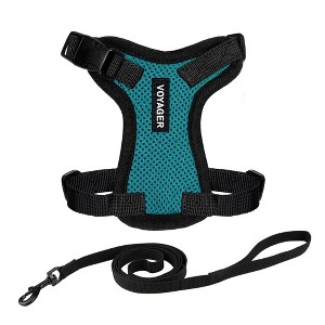 Step-in Lock Adjustable Cat Harness w. Cat Leash Combo Set with Neoprene Handle 5ft - Small, Medium and Large Breed Cats - 1 of 4