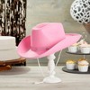 Zodaca Felt Pink Cowgirl Hat for Women and Men, Costume Accessories, 14.8 x 10.6 x 5.9 Inches - 2 of 4