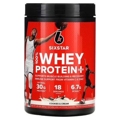 SIXSTAR 100% Whey Protein Plus, Cookies & Cream, 1.85 lbs (839 g)