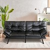 Dyonery 71 in Convertible Faux Leather Sofa Couch,Memory Foam Futon Couch Bed,Small Splitback Modern Loveseat Sleeper Sofa Bed for Living Room - 2 of 4