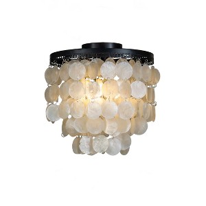 ALOADECOR 3-Light 13" Indoor Capiz Shell Flush Mount Coastal decor Ceiling Lights - 1 of 4