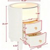 Gulches Lighted Glass Top Nightstand Ivory White Oval, 2 Drawers and Open Shelf, No Full Assembly (Just Attach Legs) - 4 of 4