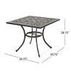 Coolbibila-Round Cast Aluminum Dining Table, Dining Table Outdoor, Dining Table Modern - 4 of 4